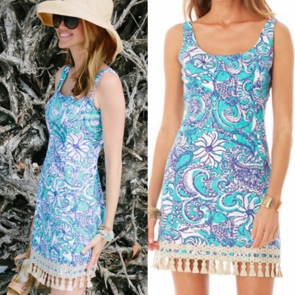 Lilly Pulitzer Eaton Octopus Tassel Dress EUC